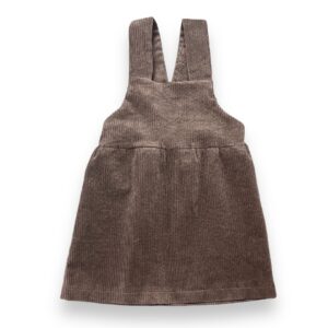 Jurkje in Corduroystof in de Kleur Bruin, Winterjurkje Baby, Pinafore Jurkje voor baby;s , Corduroy Jurkje in de Maat 50-56