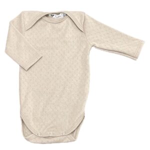 Rompertje met Lange Mouw, Rompertje Unisex, Rompertje in het Donker Beige, Rompertje voor jongen en meisje