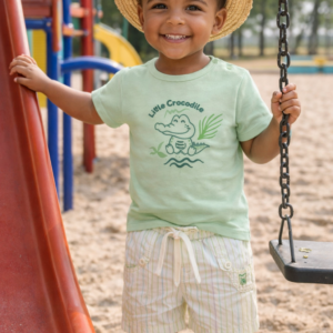 Frogs & Dogs Mintgroen T-shirt Smile Crocodile