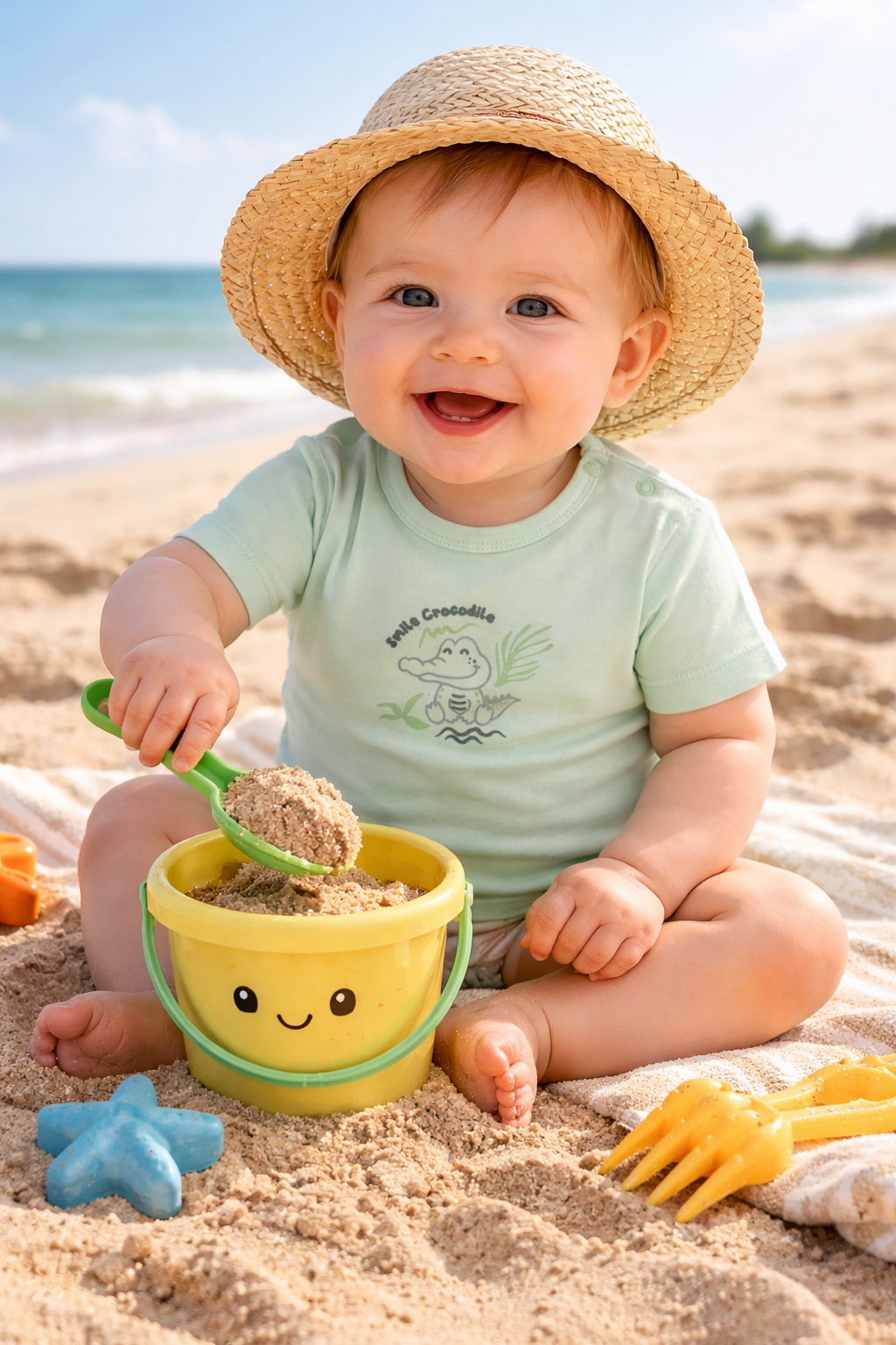 Frogs & Dogs Mintgroen T-shirt Smile Crocodile