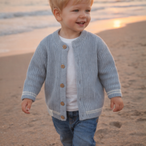 Riffle Gebreid Baby Vestje – 100% Katoen – Lichtblauw