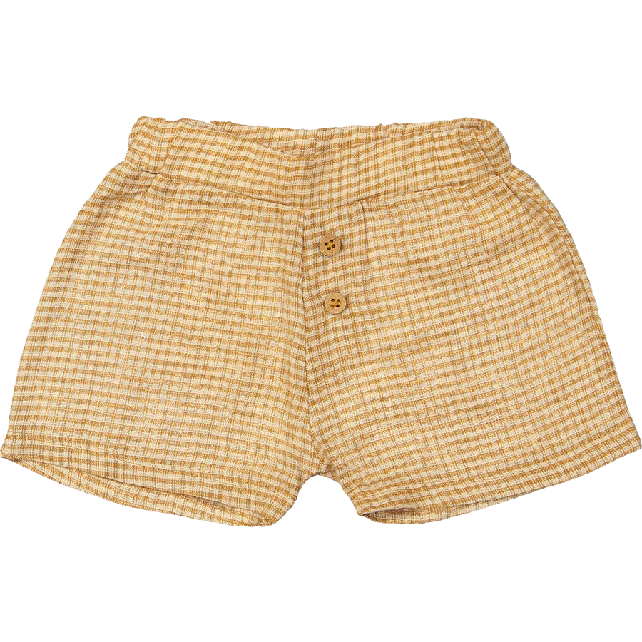 Riffle Geruite Baby Short Linnen Katoen