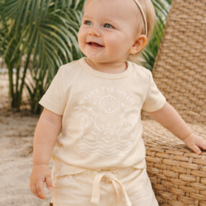 Frogs & Dogs baby short met palmboom detail en elastische tailleband