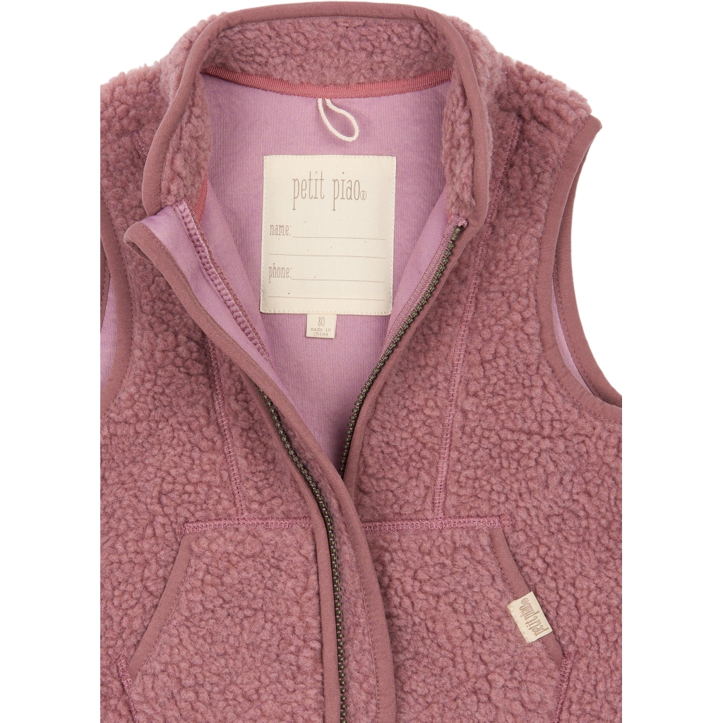 Petit Piao Fleece Bodywarmer – Dusty Rose - Afbeelding 4