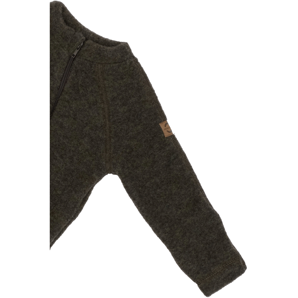 Mikk-line Merino Wollen Onesie – Donker bruin melange - Afbeelding 3