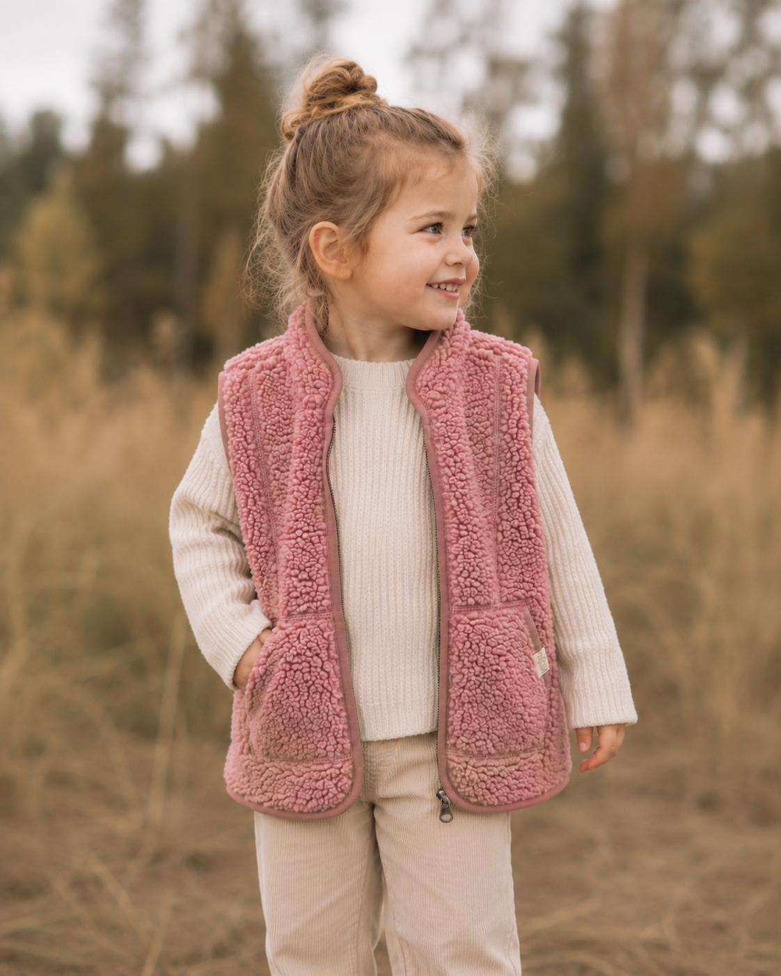 Petit Piao Fleece Bodywarmer – Dusty Rose