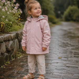Kinder regenjas Mikk-Line met capuchon,Kinder regenjas zacht roze, regenjas kinderen
