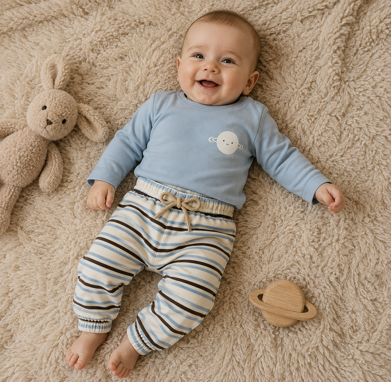 Riffle Baby Shirt Moon – Ashley Blue - Afbeelding 3